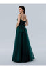 Prom Dresses A Line Long Formal Glitter Lace Prom Dress Emerald Green