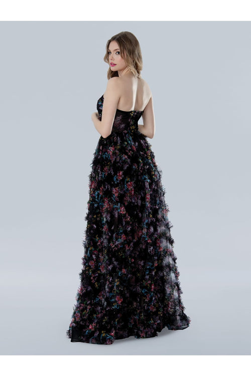 Stella Couture 25117 Long Ball Gown A Line Formal Corset Print Prom Dress - Prom Dresses