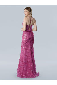 Prom Dresses Long Prom Sequin Print Formal Dress Fuchsia