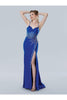 Prom Dresses Long Mermaid Fit Formal Beaded Floral Porm Dress Royal