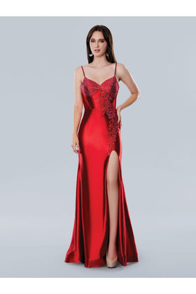 Stella Couture 25177 Prom Long Fitted Slit Beaded Corset Formal Dress