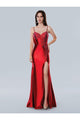 Prom Dresses Prom Long Fitted Slit Beaded Corset Formal Dress Red