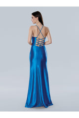 Prom Dresses Long Formal Fitted Slit Evening Prom Dress Royal
