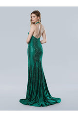 Prom Dresses Long Slit Fitted Formal Evening Prom Dress Emerald