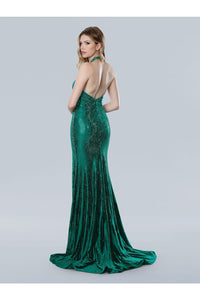 Prom Dresses Long Slit Fitted Formal Evening Prom Dress Emerald