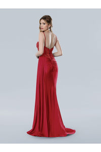 Prom Dresses Long Slit Formal Evening Prom Dress Red