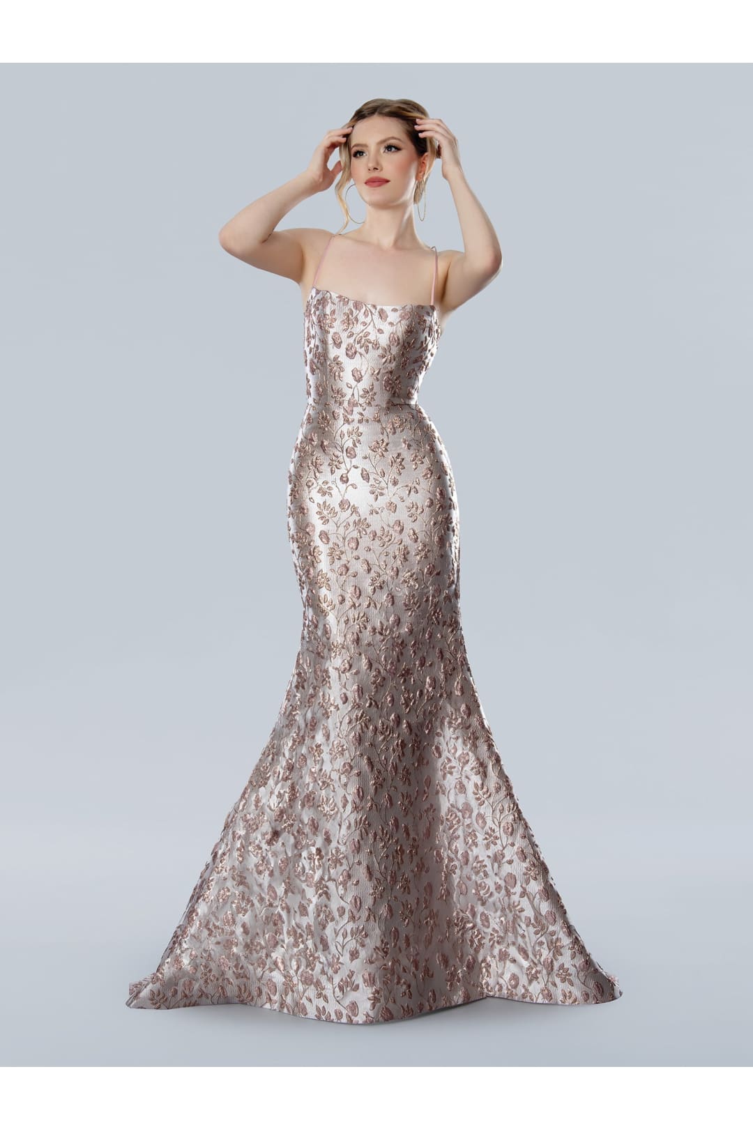 Prom Dresses Fitted Long Formal Mermaid Evening Prom Dress Rose