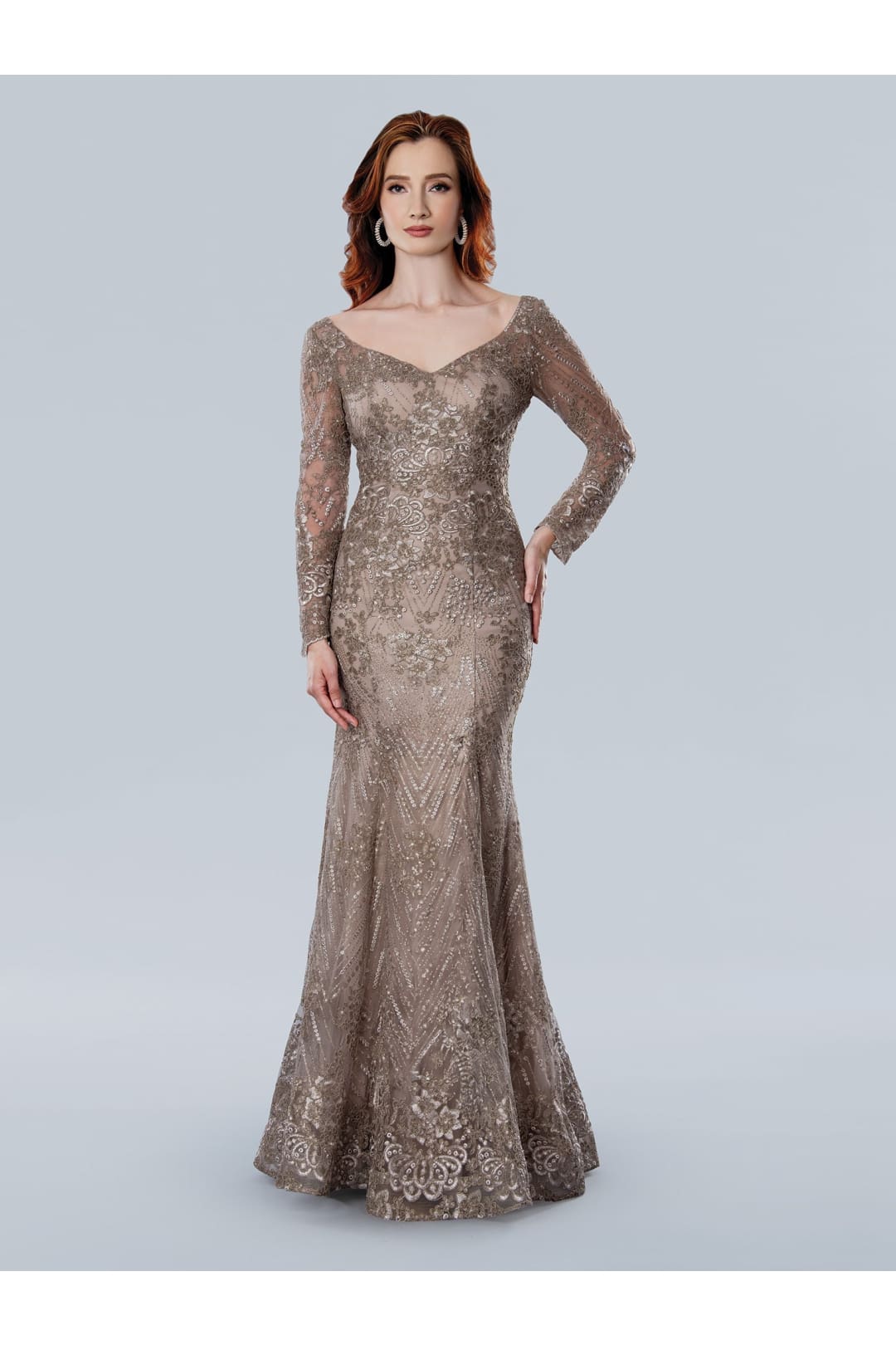 Mother of the Bride Dresses Long Formal Fitted Mermaid Mother of the Bride Dress Coffee