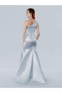 Prom Dresses Long Fitted Metallic Mermaid Formal prom Dress  Blue
