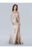 Prom Dresses Long Fitted Metallic Mermaid Formal prom Dress  Gold