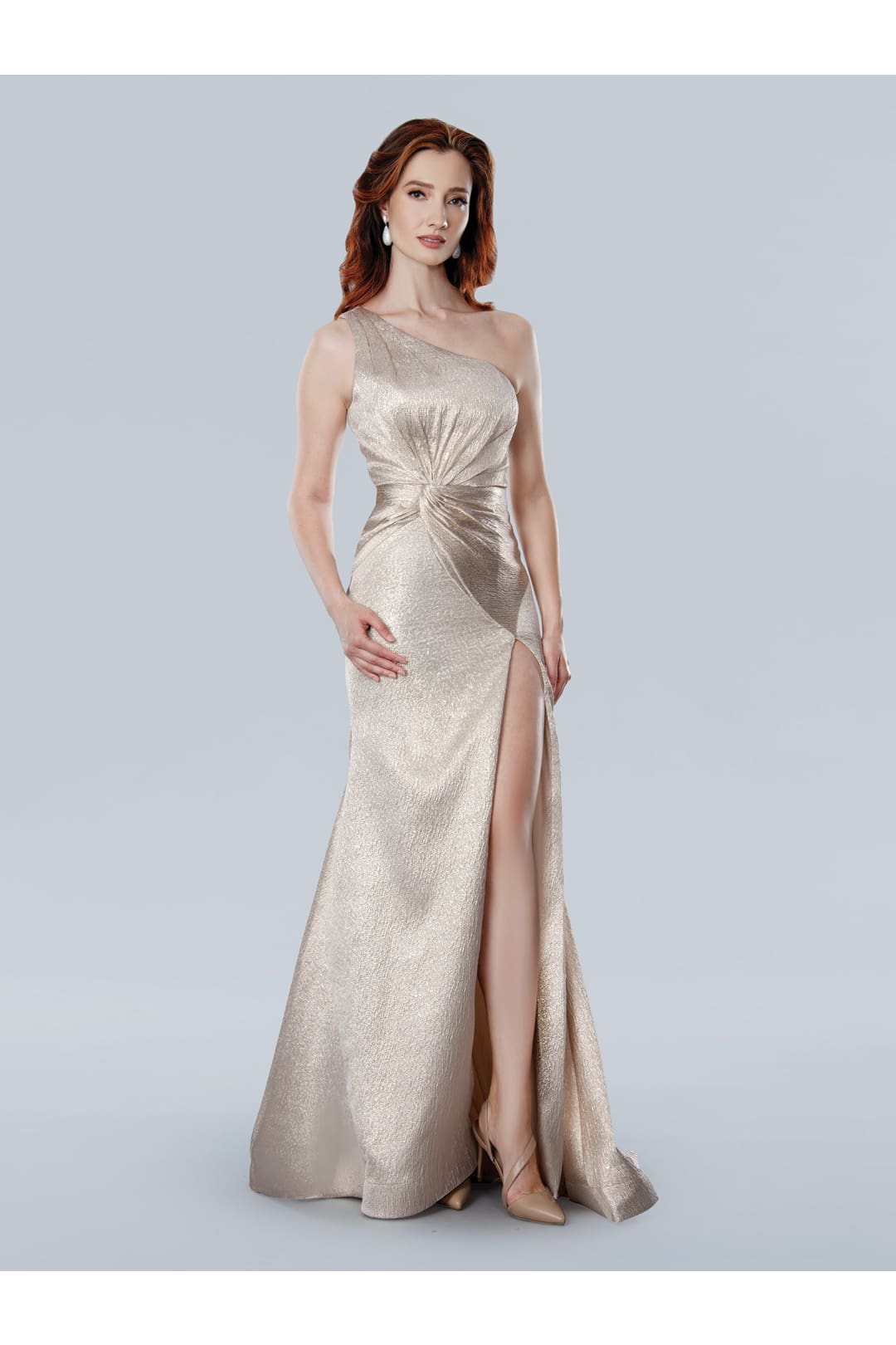 Prom Dresses Long Fitted Metallic Mermaid Formal prom Dress  Gold