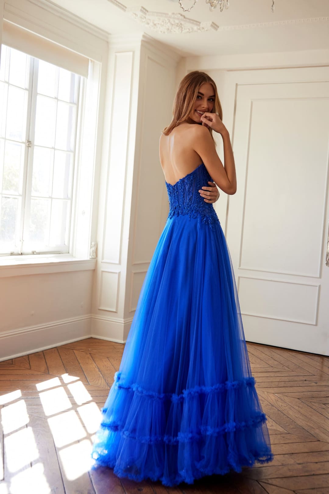 Strapless A-line Ruffled Gown by Juliet JT2561S - Long Formal Dresses