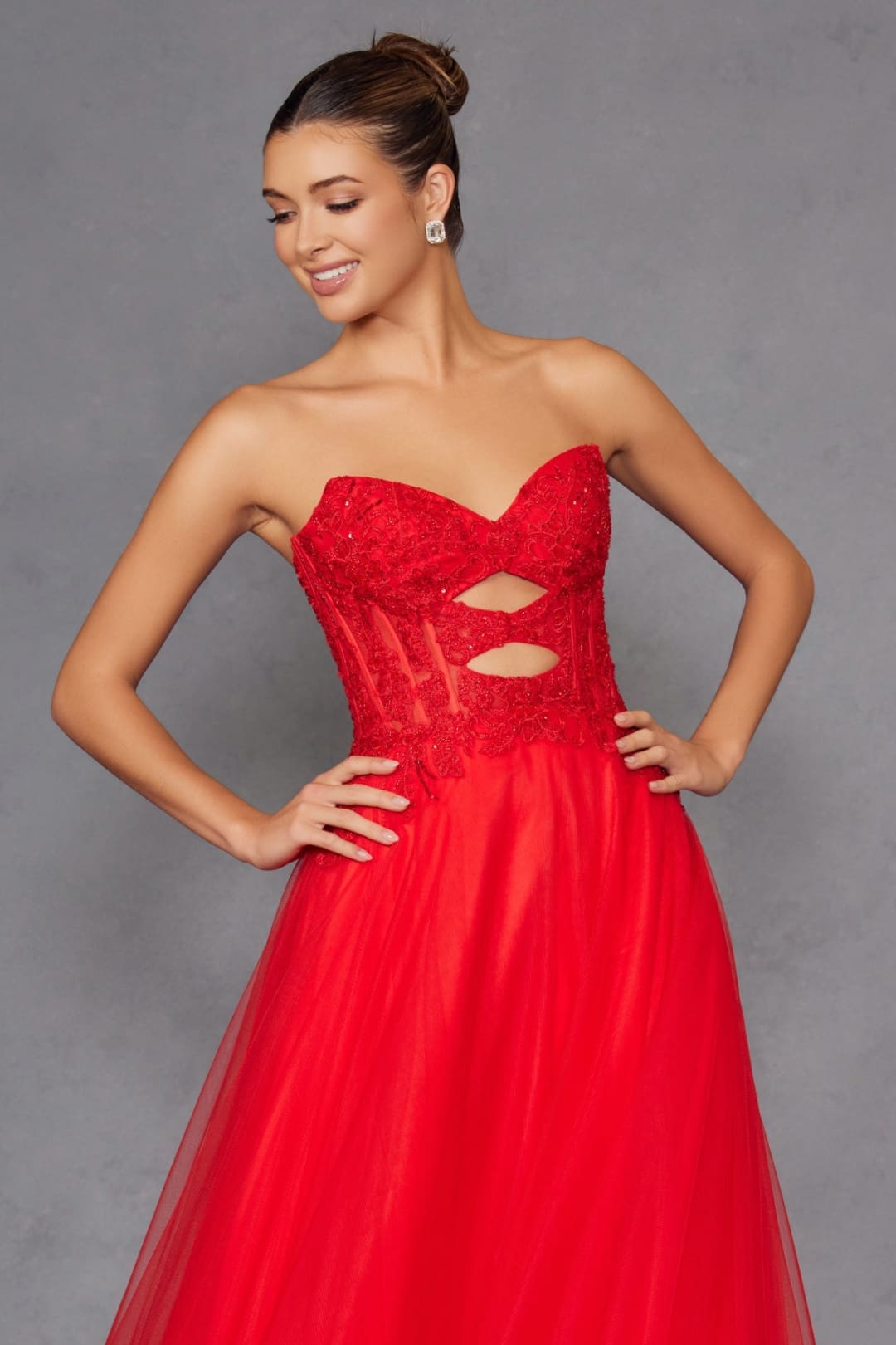 Strapless A-line Ruffled Gown by Juliet JT2561S - Long Formal Dresses