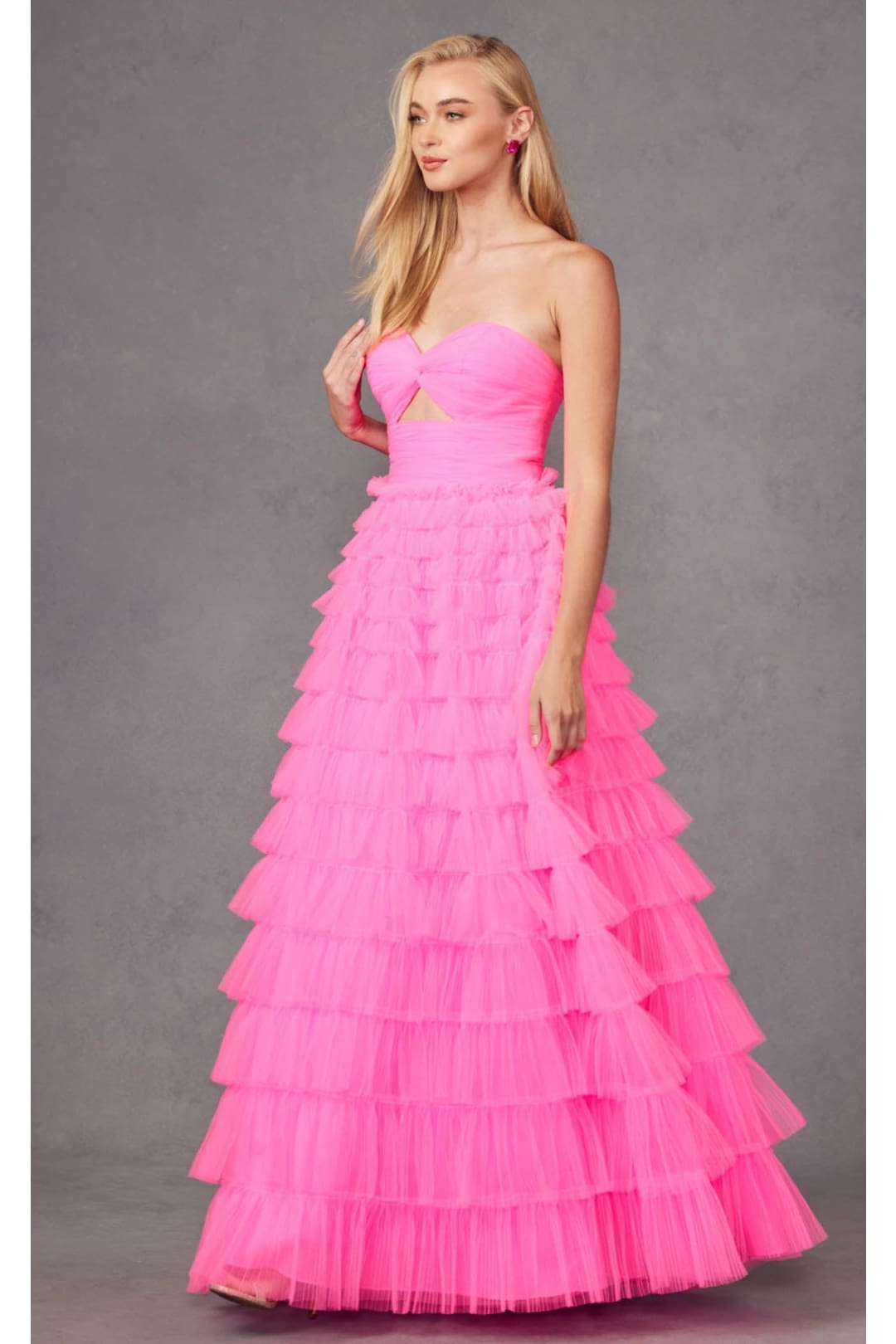 Strapless A-Line Tiered Ruffled Gown by Juliet JT2456H - Dress