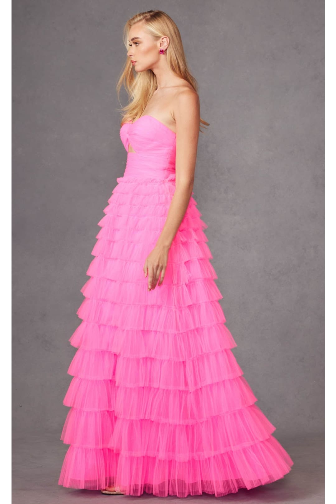 Strapless A-Line Tiered Ruffled Gown by Juliet JT2456H - Dress