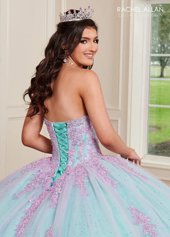 Rachel Allan RQ1120 Strapless Bell Sleeve Quinceanera Dress