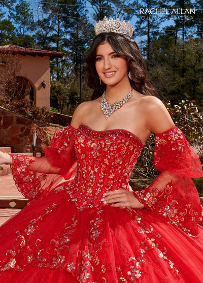 Rachel Allan RQ2178 Strapless Bell Sleeve Quinceanera Dress