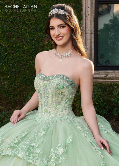 Rachel Allan RQ2178 Strapless Bell Sleeve Quinceanera Dress