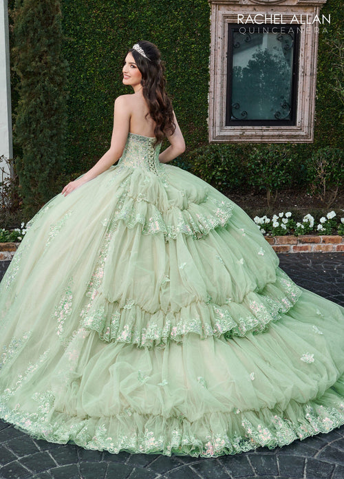 Rachel Allan RQ2178 Strapless Bell Sleeve Quinceanera Dress