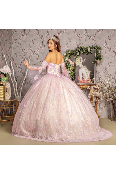 Strapless Bell Sleeve Two-Tone Ball Gown by GLS Gloria GL3234 - Quinceanera Dresses