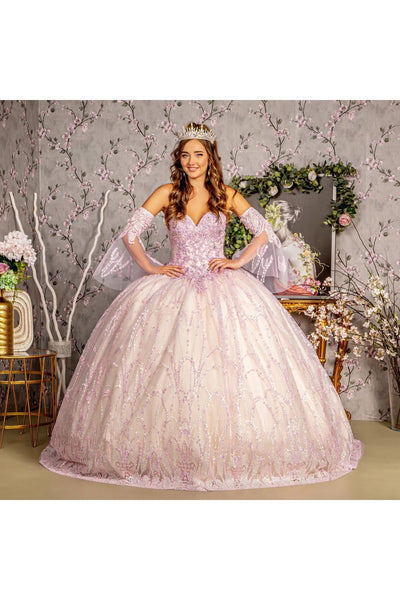 Strapless Bell Sleeve Two-Tone Ball Gown by GLS Gloria GL3234 - Quinceanera Dresses