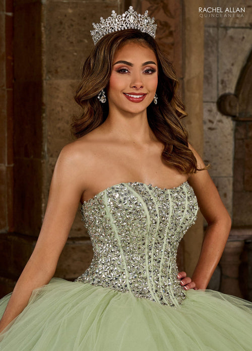 Rachel Allan RQ1130 Strapless Cape Quinceanera Dress