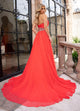 Rachel Allan 50321 Strapless Chiffon A-line Slit Gown