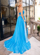 Rachel Allan 50321 Strapless Chiffon A-line Slit Gown