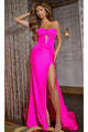 Strapless Cut-Out Long Prom Dress: Jovani 43419 - Hot Pink / 00 - Apparel & Accessories > Clothing > Dresses