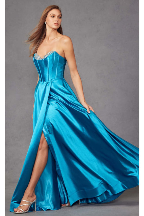 Strapless Embellished Prom Dress by Juliet JT2435A - Dress