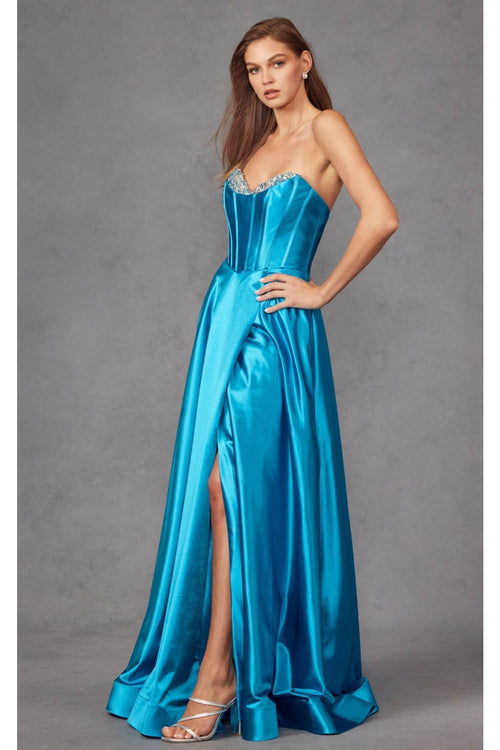Strapless Embellished Prom Dress by Juliet JT2435A - Dress