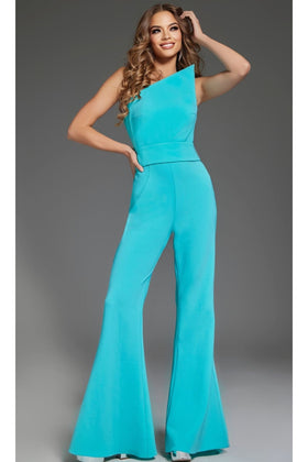 Jovani 43567 Strapless Asymmetric Formal Jumpsuit