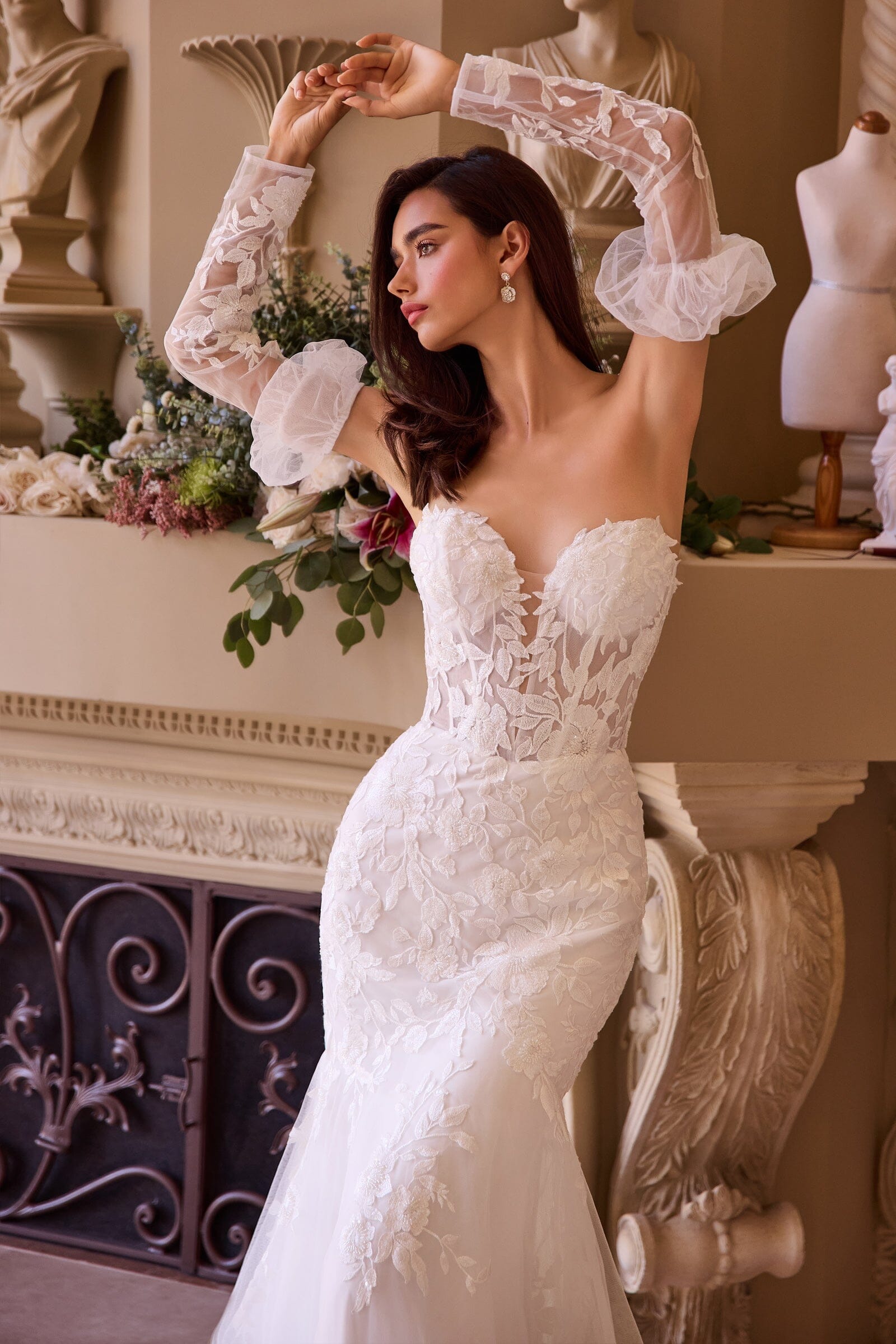 Off Shoulder Mermaid Lace Wedding Dress Andrea & Leo WL033