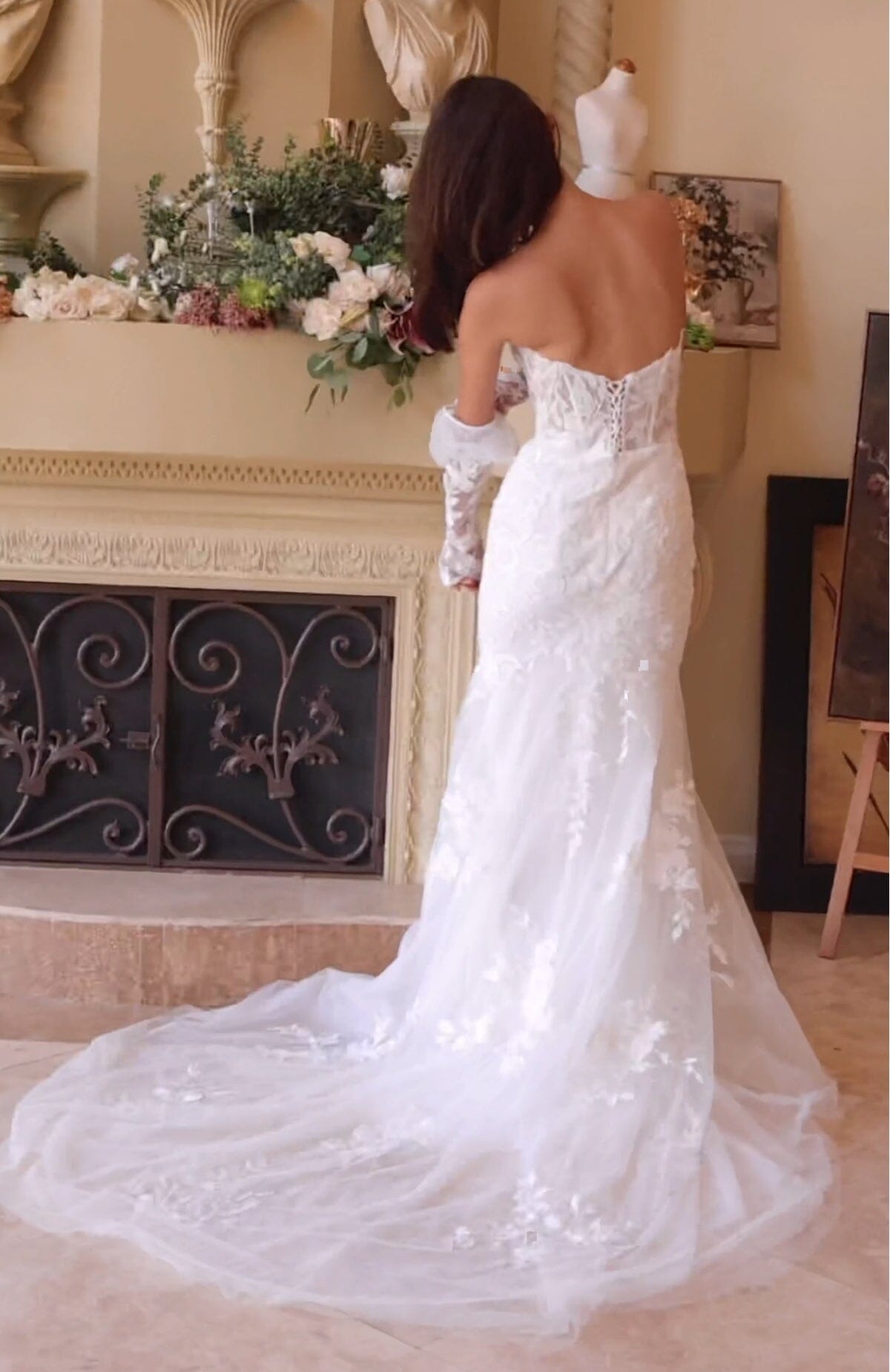 Off Shoulder Mermaid Lace Wedding Dress Andrea & Leo WL033