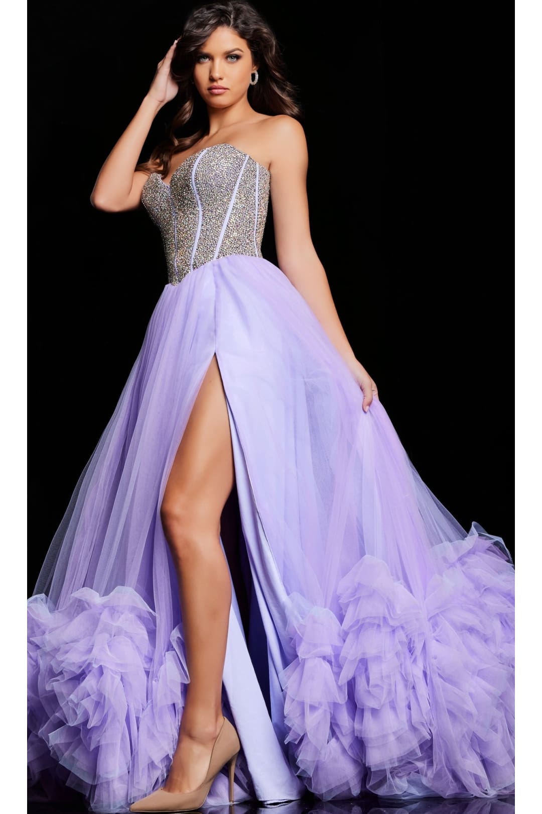 Strapless Jovani Pageant Dress 37199 - Apparel & Accessories > Clothing > Dresses