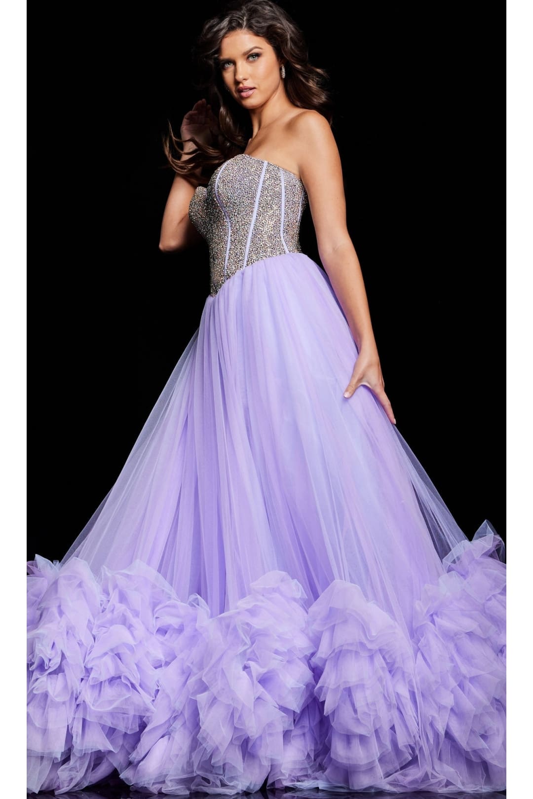 Strapless Jovani Pageant Dress 37199 - White / Apparel & Accessories > Clothing > Dresses