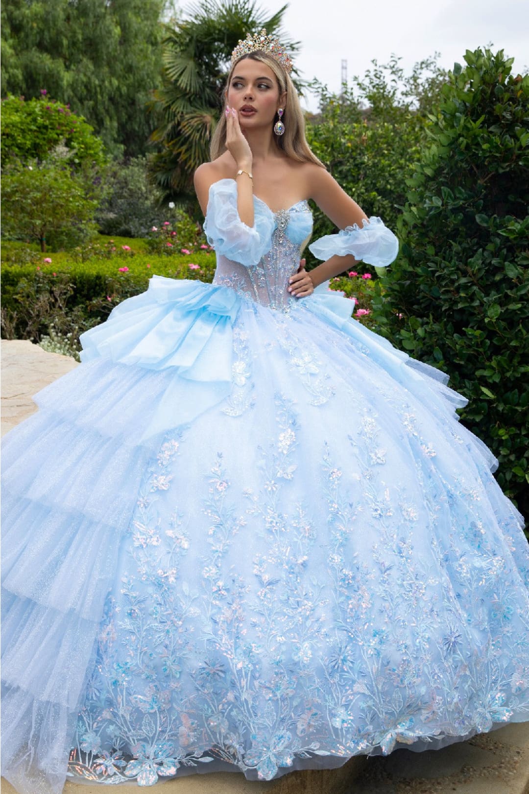 Strapless Layered Ball Gown by GLS Gloria GL3551 - Quinceanera Dresses