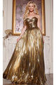 Strapless Long Pleated Prom Gown: Jovani 42335 - Gold / 00 - Apparel & Accessories > Clothing > Dresses