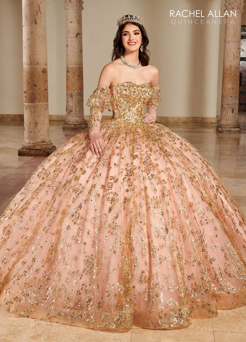 Rachel Allan RQ2176 Strapless Long Sleeve Quinceanera Dress