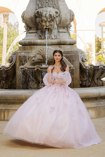 Strapless Puff Sleeve Ball Gown by Bella Princess PQ1037