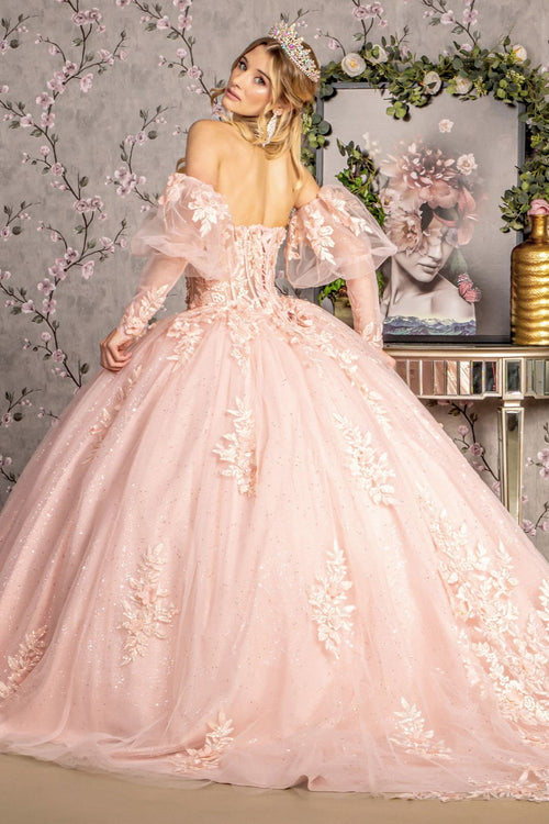 Strapless Puff Sleeve Corset Ball Gown by GLS Gloria GL3476 - Quinceanera Dresses