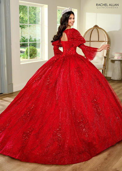 Rachel Allan RQ1135 Strapless Puff Sleeve Quinceanera Dress