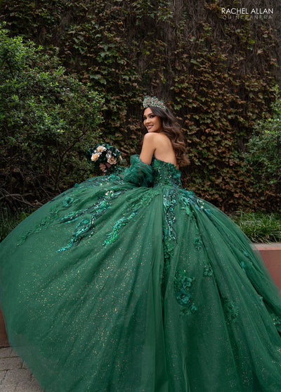 Rachel Allan RQ2184 Strapless Puff Sleeve Quinceanera Dress