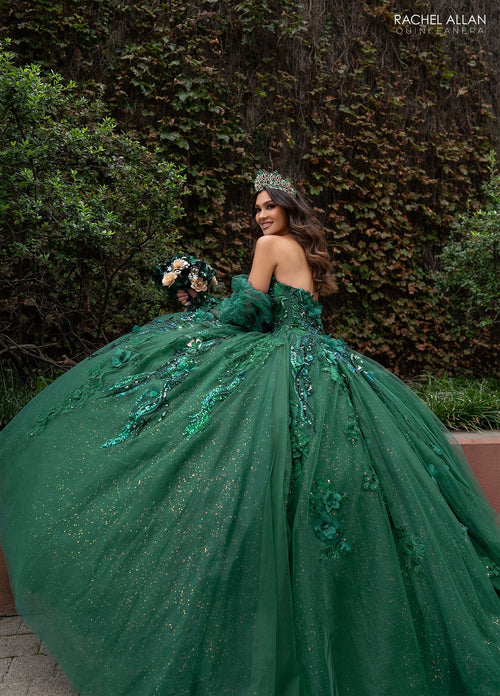 Rachel Allan RQ2184 Strapless Puff Sleeve Quinceanera Dress