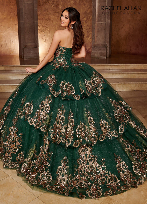 Rachel Allan RQ3102 Strapless Puff Sleeve Quinceanera Dress