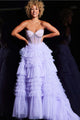 Strapless Ruffled A-line Gown by Jovani 38539 - 00 / Lavender - Long Formal Dresses