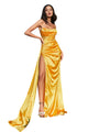 Strapless Satin Pageant Evening Dress 2025 Elegant Formal Gown - YELLOW / 2 - Dress
