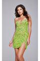 Strapless Sequin-Print Hoco Dress: Jovani 400003 - Lime/Multi / 00 - Apparel & Accessories > Clothing > Dresses