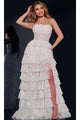 Strapless Sequin Prom Ball Gown: Jovani 40031 - Off White / Prom