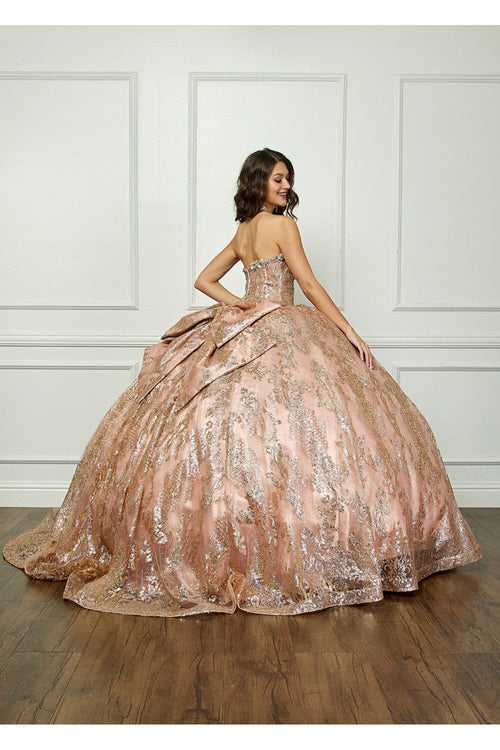 Strapless Sheer Corset Ball Gown by Bella Princess PQ1058